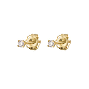 Dainty Diamond Studs in 14k Gold - Studio Blue