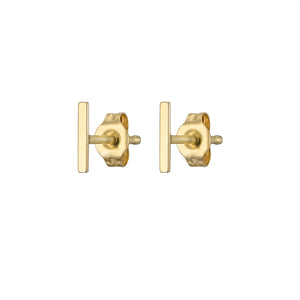 Tiny Bar Studs in 14K Gold - Studio Blue