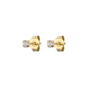 Super Tiny Diamond CZ Studs in 14k Gold - Studio Blue