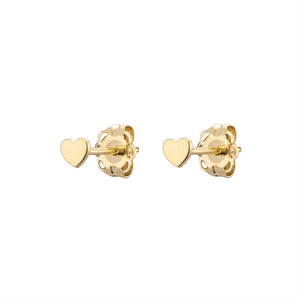 Tiny Heart Studs in 14k Gold - Studio Blue