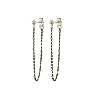 Dotted Chain Stud Earrings - Studio Blue