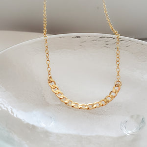 Curb Chain Segment Necklace - Studio Blue