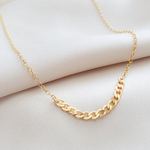 Curb Chain Segment Necklace - Studio Blue