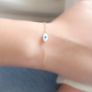 Dainty Evil Eye Bracelet - Studio Blue