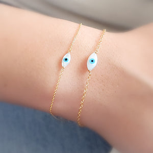 Dainty Evil Eye Bracelet - Studio Blue