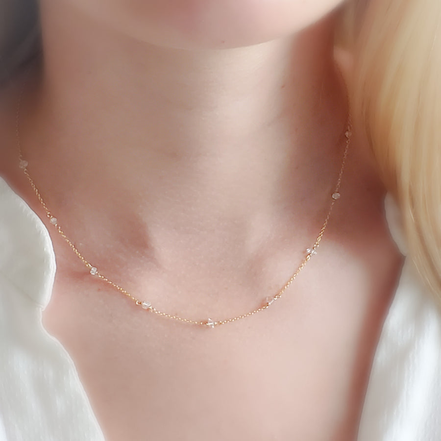 Herkimer Diamond Necklace, Ethical Diamond Necklace with Copper Accent –  Rustica Jewelry