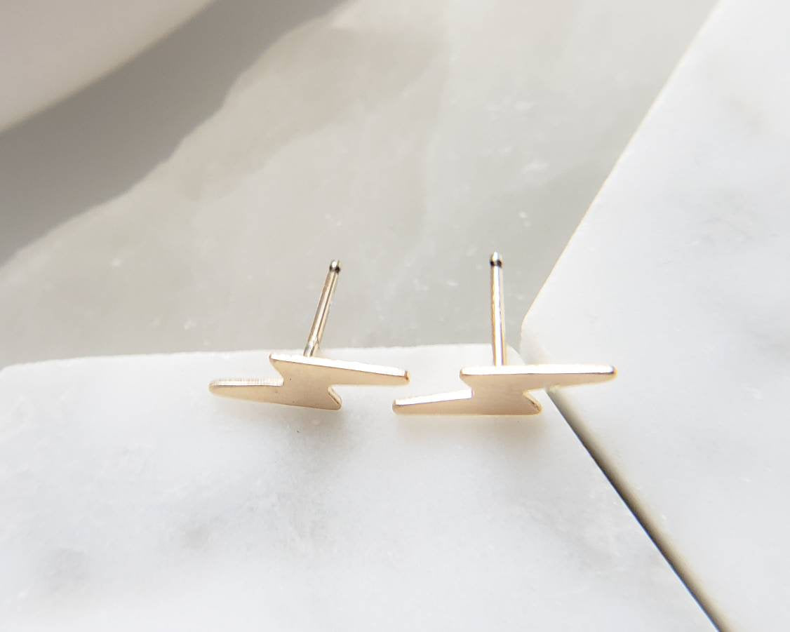 Lightning Bolt Studs - Studio Blue