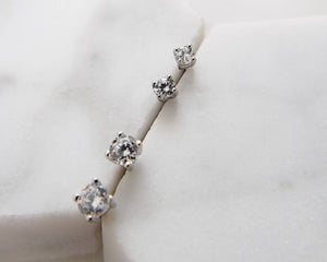 Classic CZ Diamond Studs - Studio Blue