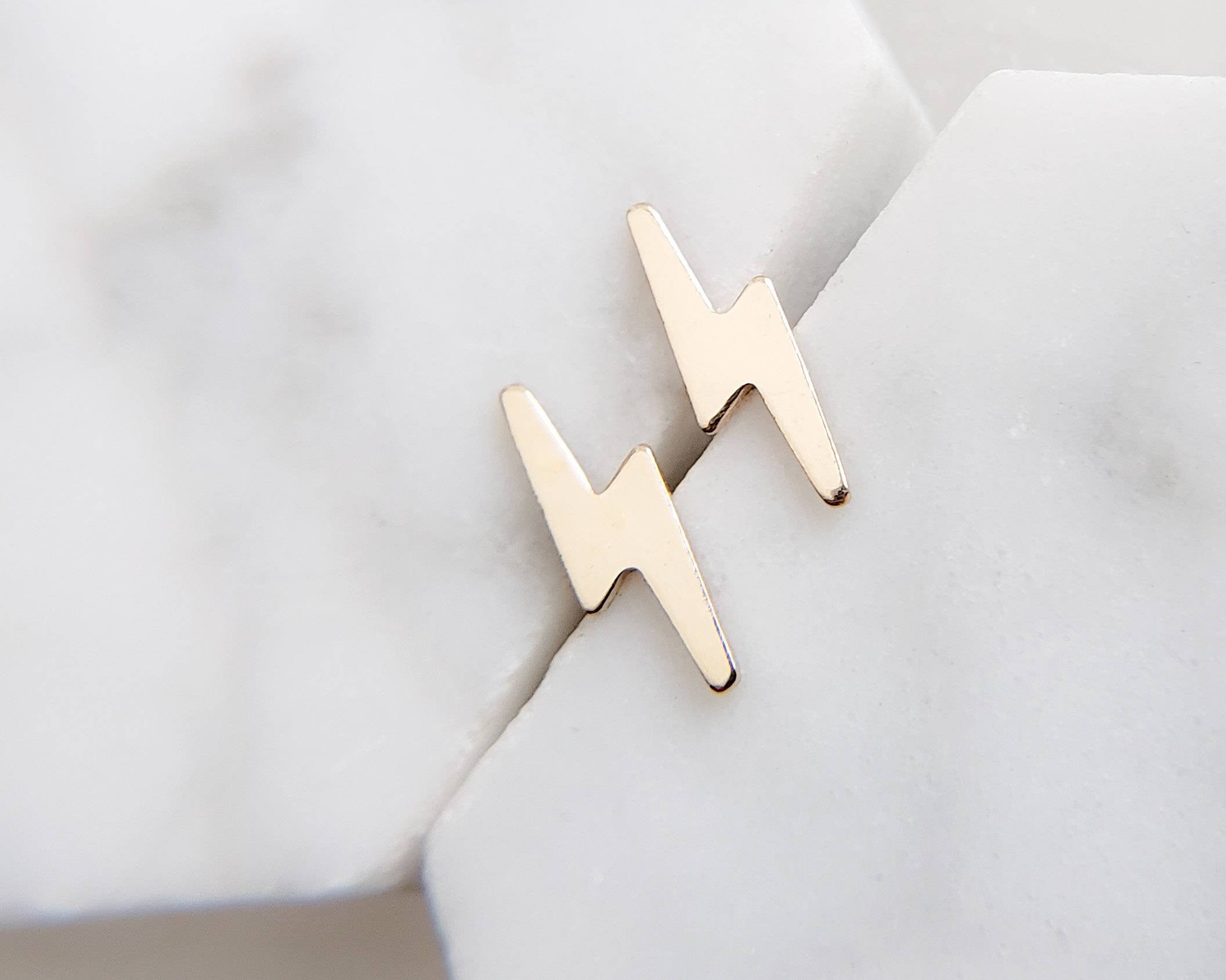 Lightning Bolt Studs - Studio Blue
