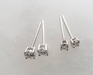 Classic CZ Diamond Studs - Studio Blue