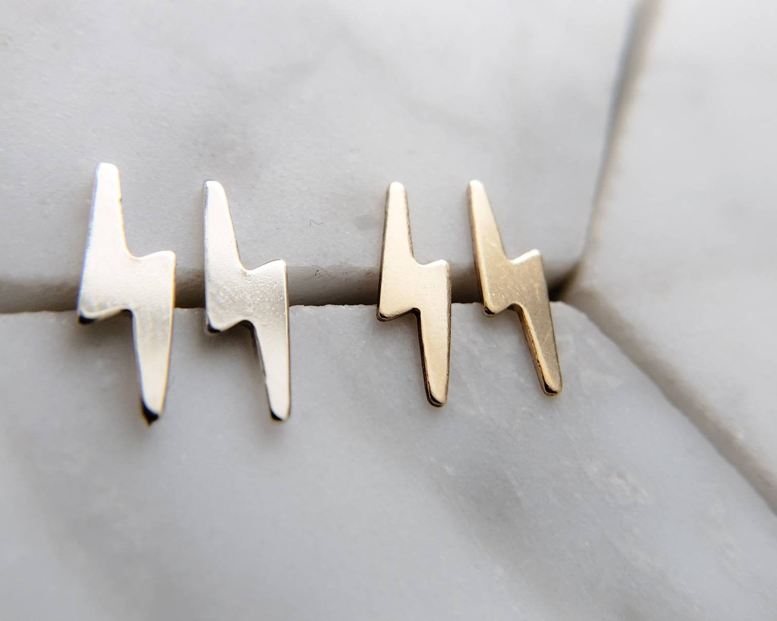 Lightning Bolt Studs - Studio Blue