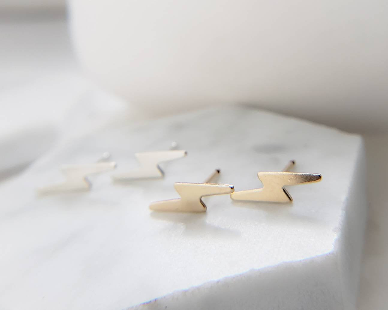 Lightning Bolt Studs - Studio Blue