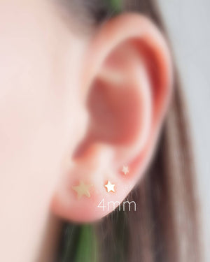 Little Star Studs in 14K Gold - Studio Blue