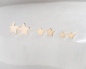 Little Star Studs in 14K Gold - Studio Blue