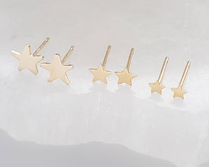 Little Star Studs in 14K Gold - Studio Blue