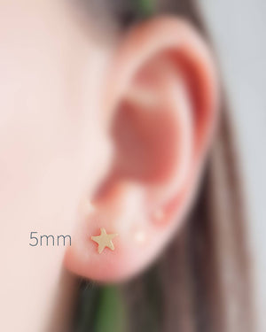 Little Star Studs in 14K Gold - Studio Blue