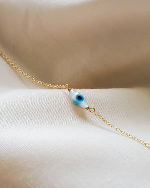 Dainty Evil Eye Bracelet - Studio Blue