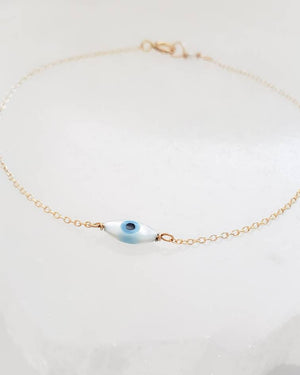 Dainty Evil Eye Bracelet - Studio Blue