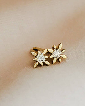 Starburst Diamond Studs in 14k Gold - Studio Blue