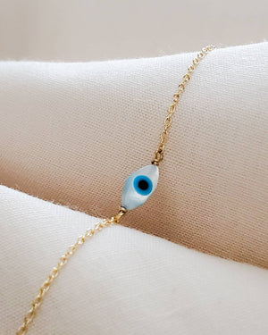 Dainty Evil Eye Bracelet - Studio Blue