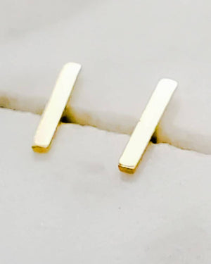 Tiny Bar Studs in 14K Gold - Studio Blue