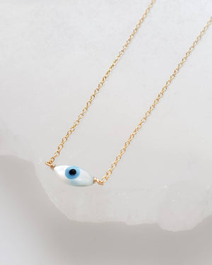 Dainty Evil Eye Necklace - Studio Blue