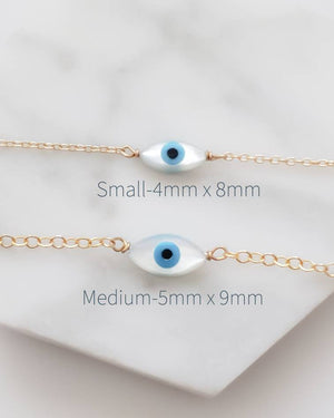 Dainty Evil Eye Bracelet - Studio Blue