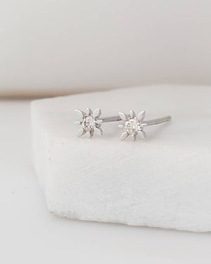 Starburst Diamond Studs in 14k Gold - Studio Blue