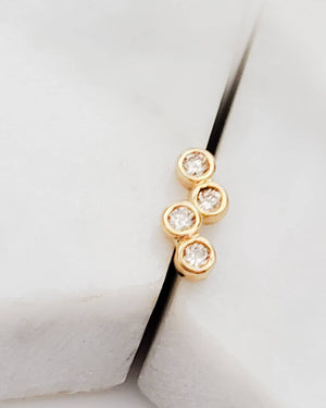 Double Diamond Infinity Studs in 14k Gold - Studio Blue