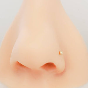 Tiny Bead Nose Stud in 14K Gold - Studio Blue