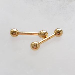 Ball Back Studs in 14K - Studio Blue