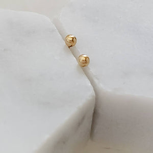 Super Tiny Ball Studs in 10K Gold - Studio Blue