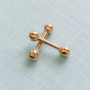 Ball Back Studs in 14K - Studio Blue