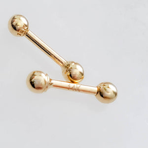 Ball Back Studs in 14K - Studio Blue