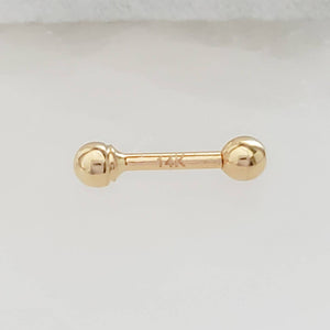 Ball Back Studs in 14K - Studio Blue