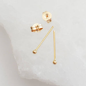 Super Tiny Ball Studs in 10K Gold - Studio Blue