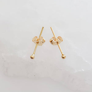 Super Tiny Ball Studs in 10K Gold - Studio Blue