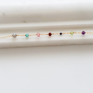 Confetti Gemstone Anklet - Studio Blue