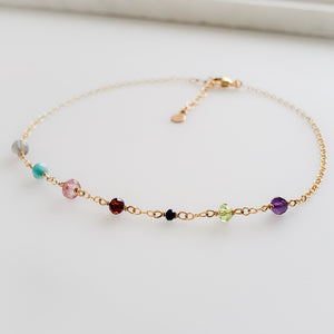 Confetti Gemstone Anklet - Studio Blue