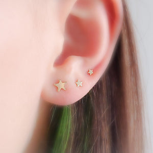 Little Star Studs in 14K Gold - Studio Blue