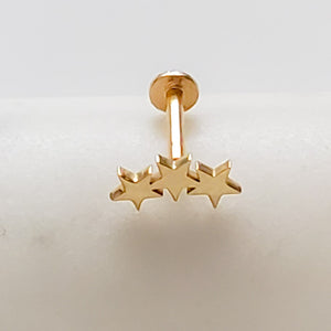 Tiny Stars Flat Back in 14k Gold - Studio Blue