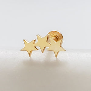 Tiny Stars Flat Back in 14k Gold - Studio Blue