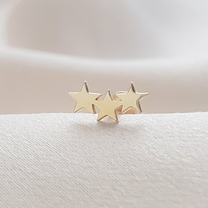 Tiny Stars Flat Back in 14k Gold - Studio Blue