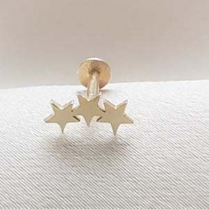 Tiny Stars Flat Back in 14k Gold - Studio Blue